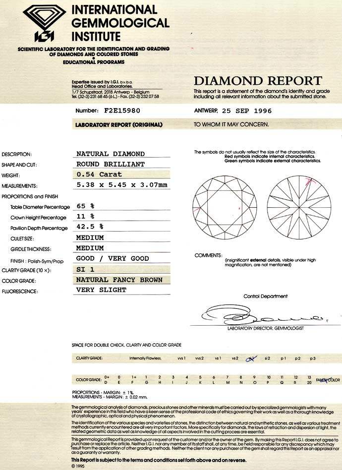 Foto 9 - Diamant 0,54ct Brillant in Fancy Cognac Bronze SI1 IGI, D6610