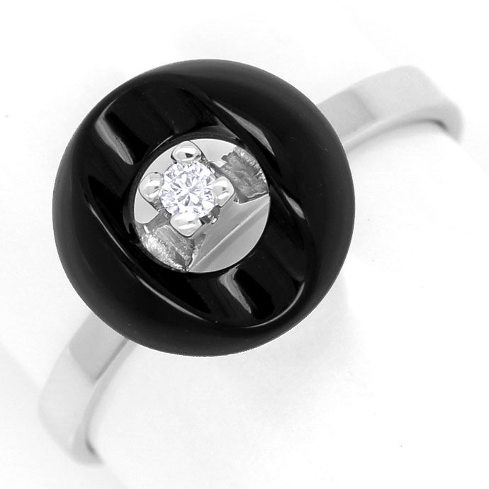 Foto 2 - Design-Diamantring mit Brillant und Form Onyx Weißgold, R8466