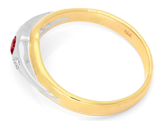 Foto 3 - Spitzen Rubin Diamant-Ring Gelbgold-Weißgold, S6886